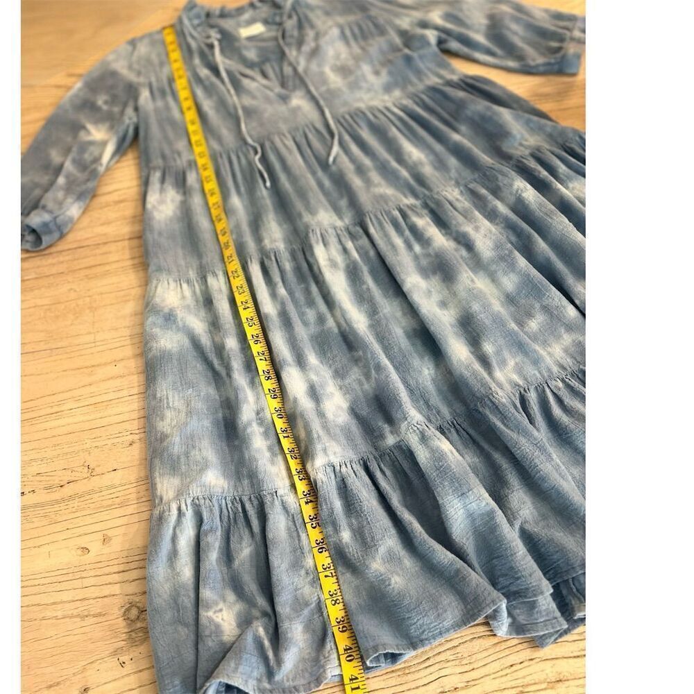 Honorine Women's Giselle Blue Tie-Dye Boho Trapeze Dress Medium - Picture 4 of 11